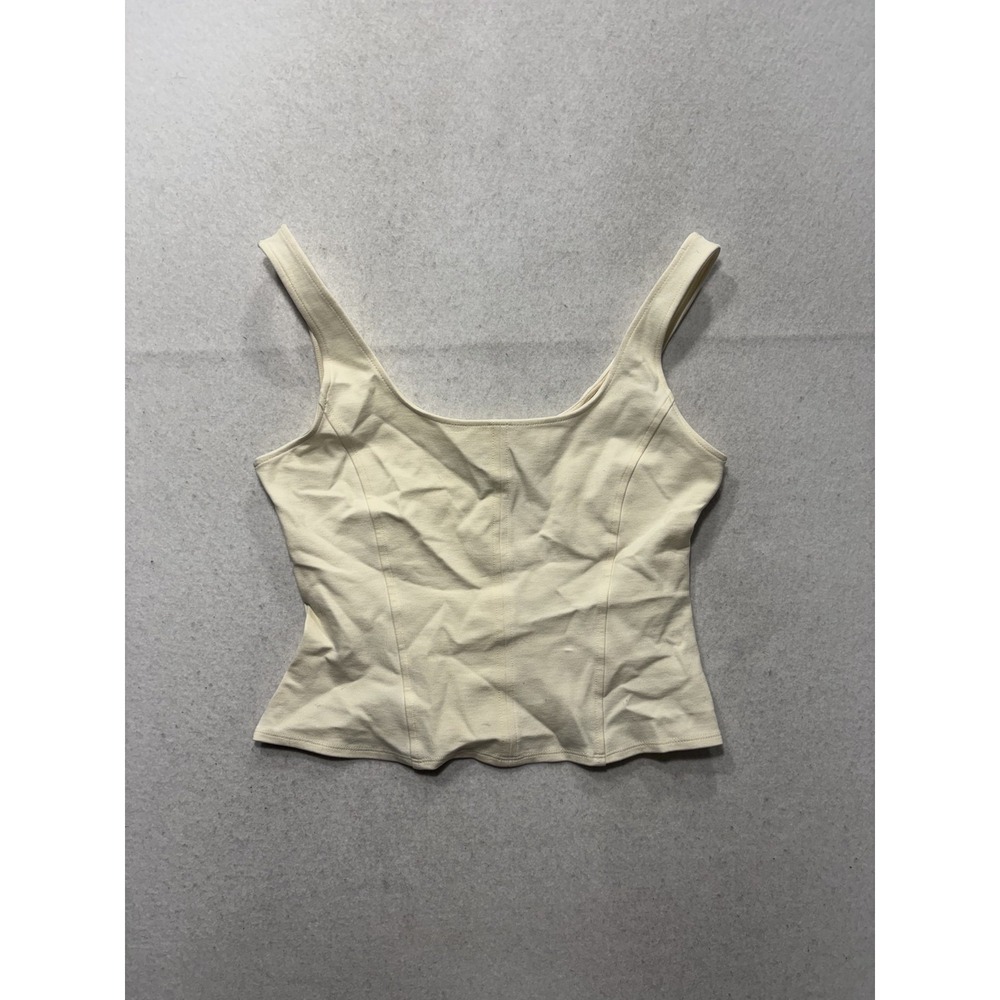 A New Day Tank Top Womens Small White Scoop Neck Stretch Camisole VN1247024